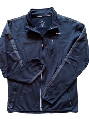 Nike Men’s Navy Full-Zip Dri-FIT Performance Black Jacket Size M